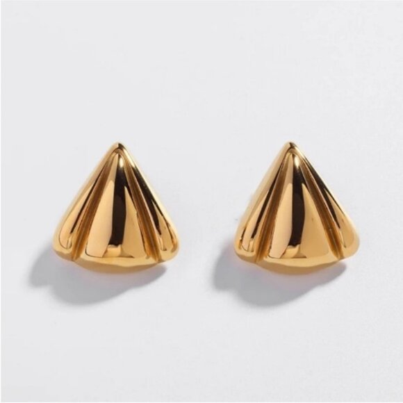 Anthropologie Jewelry - New! Anthropologie Haven Mayhem Pointelle Gold Earrings (3030) NWOT